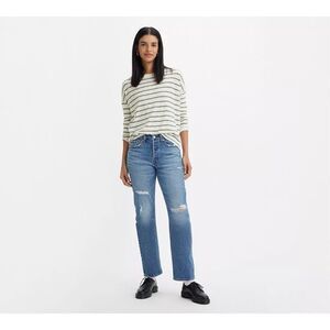Levi's Premium Womens Medium Wash Blue Wedgie Straight Fit Jeans Size 27